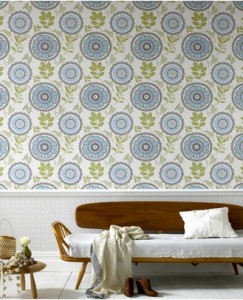 Contemporary designer floral wallpaper