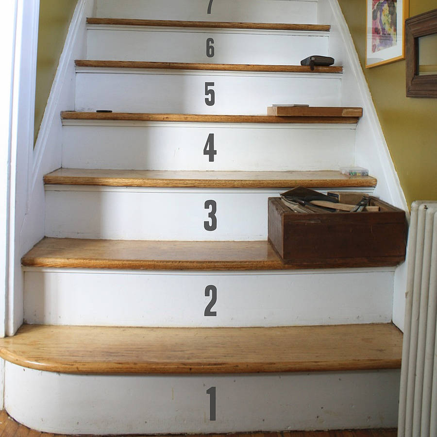 Stair number stickers